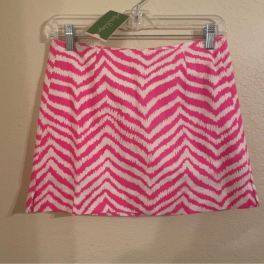 Lilly Pulitzer Hot Pink Zebra Striped Mini Skort Skirt - Size 0 - BNWT ☀️🥳